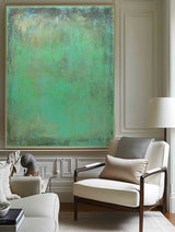 Abstract Green Canvas Painting Large Original Acrylic Abstract Canvas Art Modern Abstract Painting