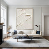 Wabi-Sabi White wall art White 3D wall art White textured wall art Large White Abstract Painting White Minimalist Painting