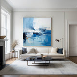 Blue and White Minimalist Abstract Art On Canvas Modern Painting Abstract Painting For livingroom