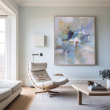 Vertical Modern Abstract Acrylic Painting On Canvas Heavy Texture Paint