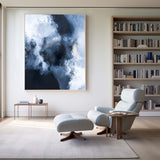 Large Blue Abstract Art Navy Nlue Abstract Wall Art Canvas Big Blue Painting