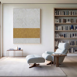 Large Contemporary Art Extra Large Minimalist Painting Glod White Black Abstract