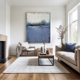 Blue Minimalist Acrylic Painting On Canvas Extra Large Minimal Canvas Art Abstract Minimalist Modern Wall Art
