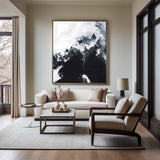 Black And White Abstract Painting Large Acrylic Wall Art Textured Abstract Art