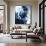 Large Blue Abstract Art Navy Nlue Abstract Wall Art Canvas Big Blue Painting