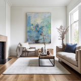 Large Original Abstract Blue And Green Wall Art Textured Modern Abstract Paintingt