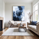 Large Blue Abstract Art Navy Nlue Abstract Wall Art Canvas Big Blue Painting