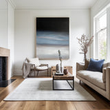 Modern Black Blue Minimalist Painting Abstract Oil Painting Canvas Wall Art For Livingroom