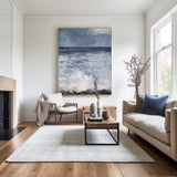 Beach Canvas Art Large Coastal Wall Art Contemporary Seascape Paintings Vertical Ocean Wave Art