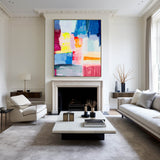 Large Color Abstract Art Colorful Abstract Painting Bright Coloured Paintings Entryway Art