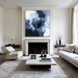 Large Blue Abstract Art Navy Nlue Abstract Wall Art Canvas Big Blue Painting