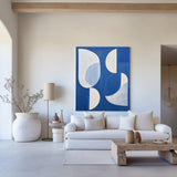 White And Blue Abstract Painting Minimalist Abstract Art On Canvas Modern Painting For Sale