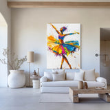 Abstract African Ballerina portrait Oil Painting On Canvas Art,Beautiful Ballerina Girl Colourful Hand Painted, Custom Artwork For Living Room