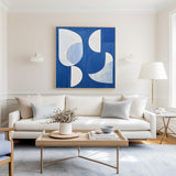 White And Blue Abstract Painting Minimalist Abstract Art On Canvas Modern Painting For Sale