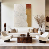 Large White And Gold Textured Abstract Canvas Art Modern Minimalist Colourfu Oil Paintings On Canvas Uttermost Home Decor