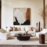 Modern Abstract Wall Art Brown Canvas Wall Art Large Japandi Abstract Art Painting For Sale
