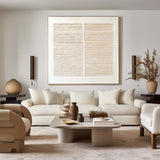 Wabi-sabi Beige Rich Textured Plaster Beige Wall Art Large Minimalist Painting For Livingroom