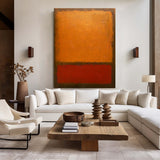 Red And Orange Minimalist Acrylic Painting On Canvas Extra Large Minimal Canvas Art Abstract Minimalist Modern Wall Art