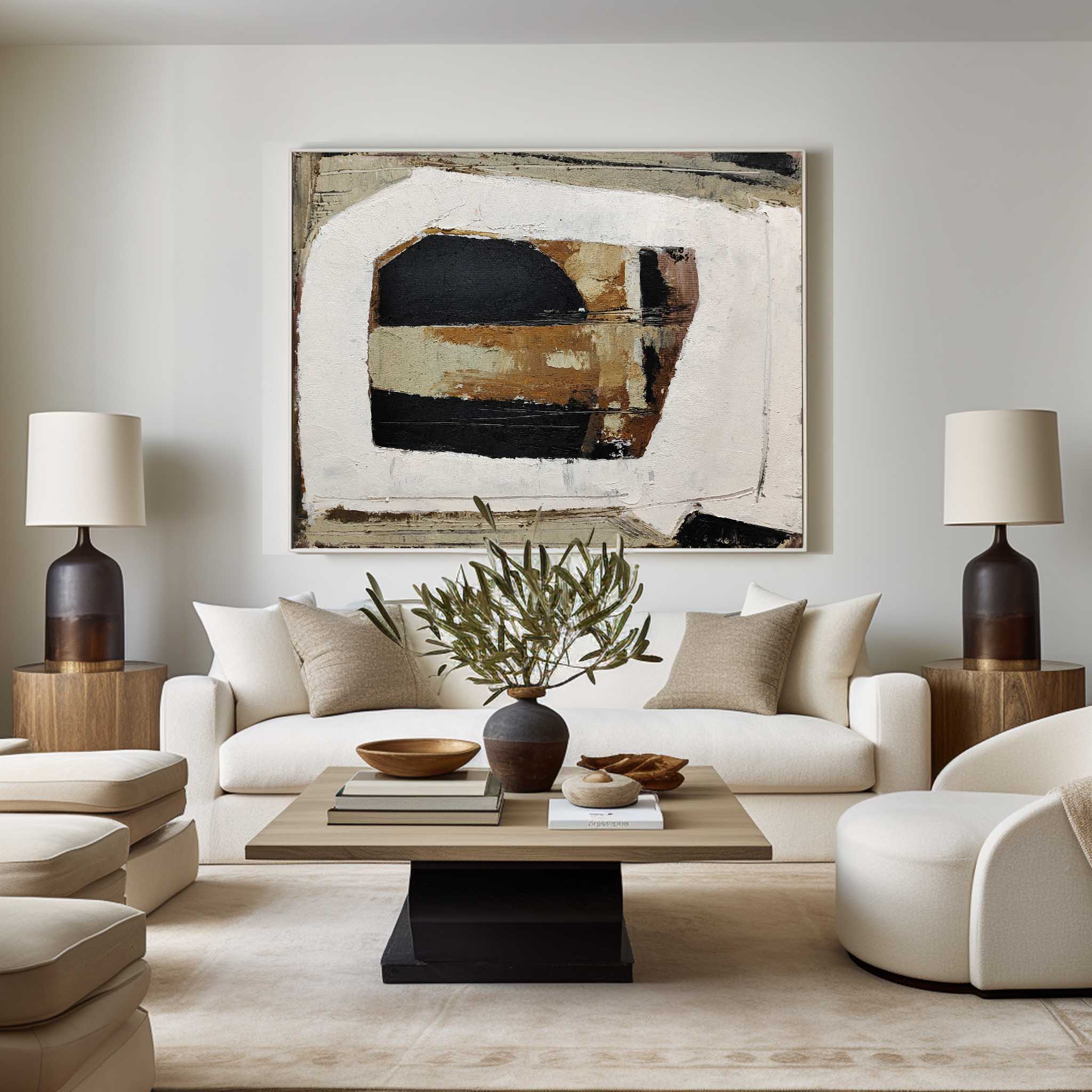 Black And Brown Wall Art Abstract Acrylic Art Canvas Painting For Living Room Painting Ideas On Home Decor