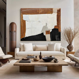 Black And Brown Wall Art Abstract Acrylic Art Canvas Painting For Living Room Abstract Canvas Painting