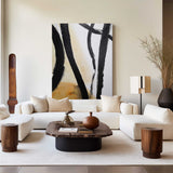 Black And White Abstract Minimalist Painting #ABAV74