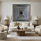 Black And White Rich Textured Canvas Art Wabi-sabi Wall Art Large Minimalist Painting For Livingroom