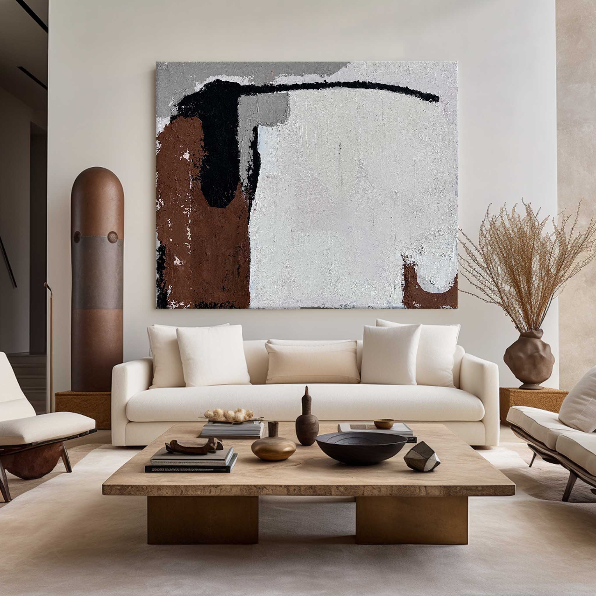 Japandi Abstract Wall Art Abstract Acrylic Painting Livingroom Canvas Wall Art Interior Wall Art For Sale