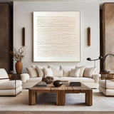 Wabi-sabi Beige Minimalist Art Beige Rich Textured Plaster Wall Art Large Minimalist Painting