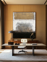 Black And Gold Abstract Painting #ABAV104