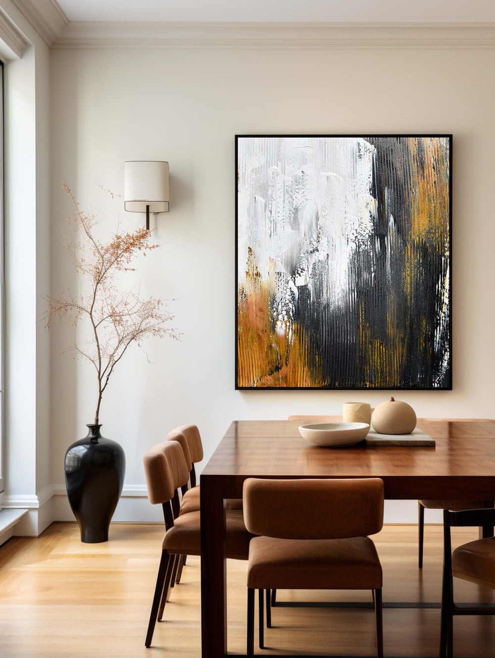 Abstract Black Canvas Painting Large Original Acrylic Abstract Canvas Art Modern Abstract Painting