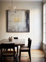 Wabi-sabi Beige Painting Large Dark Beige Grey Wabi-sabi Canvas Painting Large Abstract Wall Art