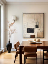 Modern Black And Beige Abstract Canvas Wall Art Earth Tone Minimalist Art Minimalist Painting