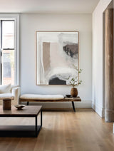 Beige Wabi-sabi Styling Canvas Wall Art Large Neutral Acrylic Painting Minimalist Art For Sale