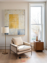 Wabi-Sabi Beige Painting, Japandi Interior Wall Art Large Minimalist Canvas Wall Art For Sale