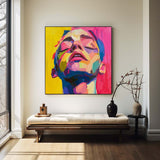 Colorful Portrait Canvas Painting LGBT Pride Painting Portrait Painting Rich Textured Wall Art For Sale