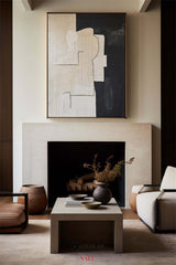 Modern Black And White Abstract Canvas Wall Art Minimalist Art Minimalist Painting For Livingroom