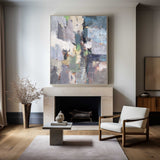 Large Textured Acrylic Painting On Canvas Impressionism Abstract Framed Art