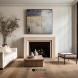 Wabi-sabi Brown Grey Painting Square Minimal Painting Large Canvas Wall Art For Sale