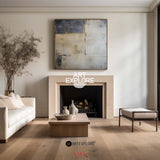 Wabi-sabi Brown Grey Painting Square Minimal Painting Large Canvas Wall Art For Sale