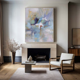 Vertical Modern Abstract Acrylic Painting On Canvas Heavy Texture Paint