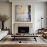 Wabi-sabi Beige Painting Large Dark Beige Grey Wabi-sabi Canvas Painting Large Abstract Wall Art