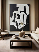 Modern Black And White Abstract Canvas Wall Art Minimalist Art Minimalist Painting For Livingroom