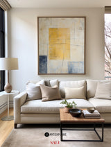 Wabi-Sabi Beige Painting, Japandi Interior Wall Art Large Minimalist Canvas Wall Art For Sale
