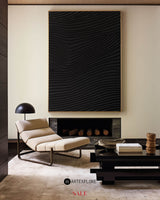 Large Black Abstract Painting Black Minimalist wall Painting Black 3D Textured Painting Modern abstract wall art Minimalist Painting Art