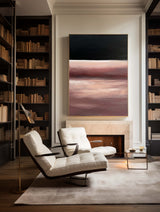 Black Red Abstract Painting Minimalist Acrylic Painting Canvas Wall Art Minimalist Wall Art For Livingroom