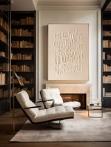 Modern Beige Abstract Canvas Wall Art Minimalist Painting Thick Plaster Texture Painting