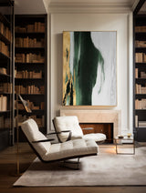 Framed Gold And Green Abstract Wall Art Large Navy Green Abstract Painting Oversized Abstract Wall Art