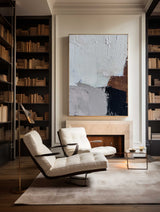 Grey Abstract Wall Art, Brown Abstract Canvas Wall Art, Large Abstract Acrylic Painting For Sale