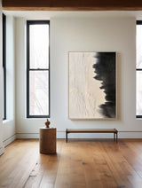 Black And Beige Minimalsit Painting Black Seashore Wall Art Painting Textured Art Painting For Sale