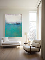 Blue Minimalist Acrylic Painting On Canvas Extra Large Minimal Canvas Art Abstract Minimalist Modern Wall Art